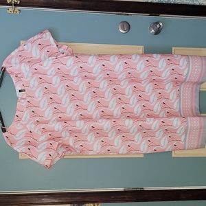 Beautiful! NWOT Jilian Talyor NY light coral/peach multi bird pattern dress